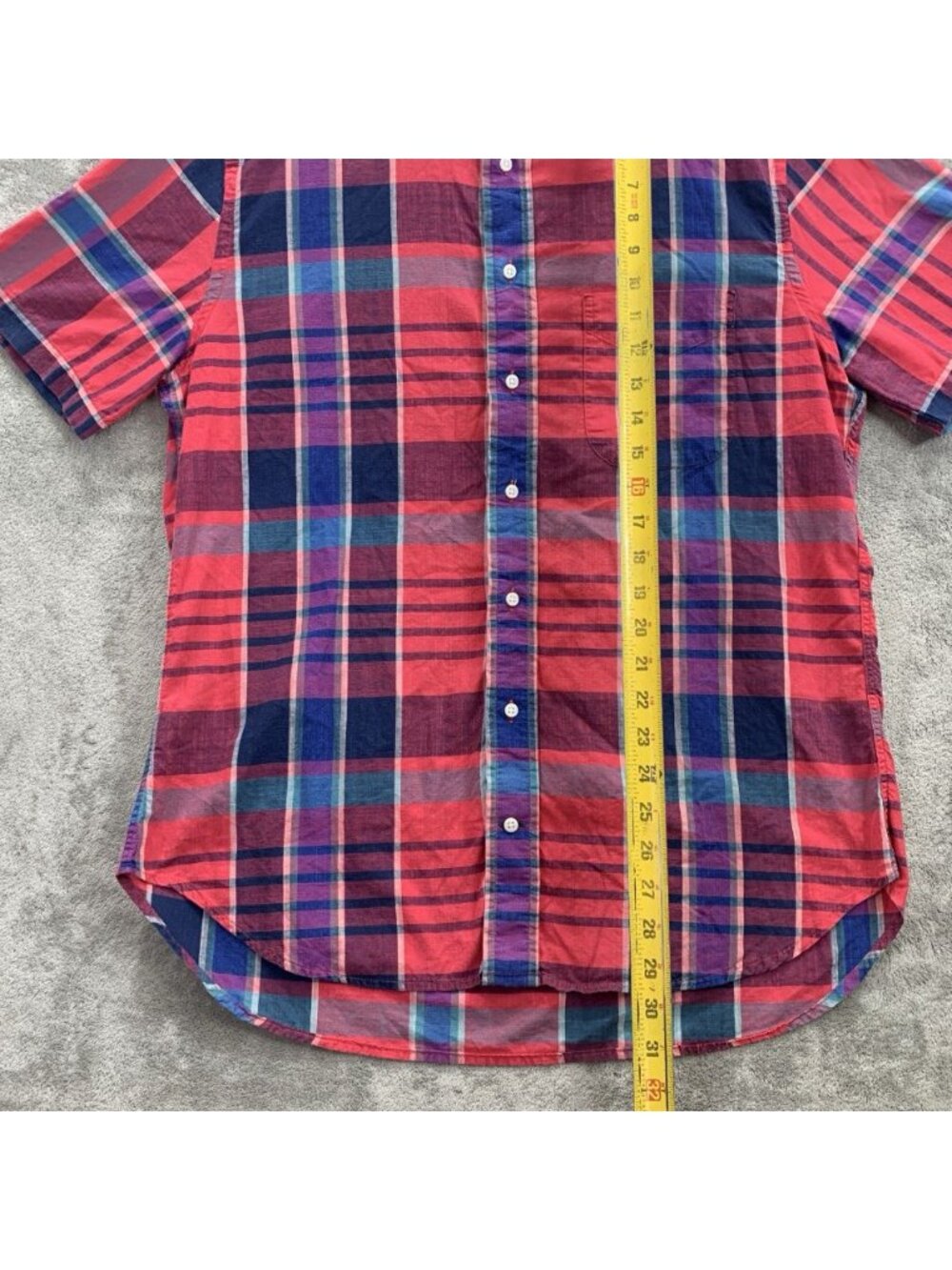 Gitman Bros 40th Anniversary Shirt Men Large Plaid Short Sleeve Button Up Preppy - Picture 2 of 9
